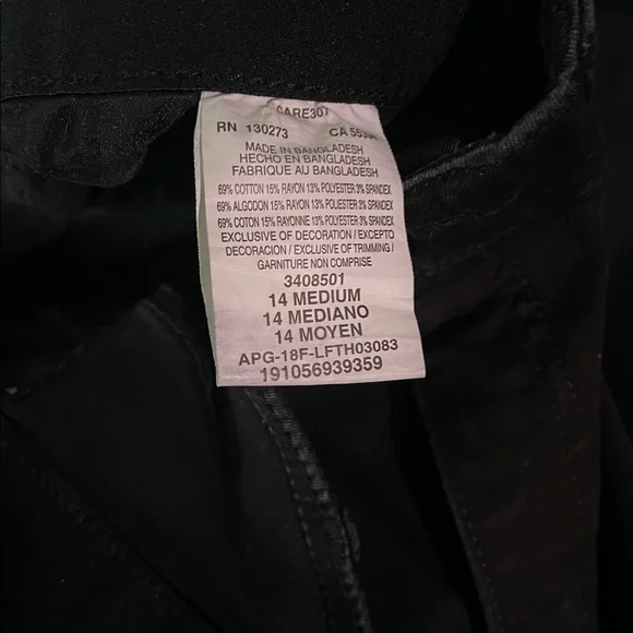 Lee Regular Fit Straight Leg Mid Rise Flex Motion Size 14 Black - Picture 5 of 6